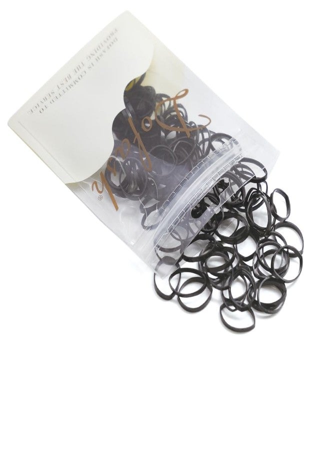 Dofash 2 * 50MM No Damage Small Elastic Hair Ties Rubber Bands for Hair Elastic Hair Bands Hair Rubber Bands Hair Elastics for Women's Hair - 200pcs(Black) - Image 2