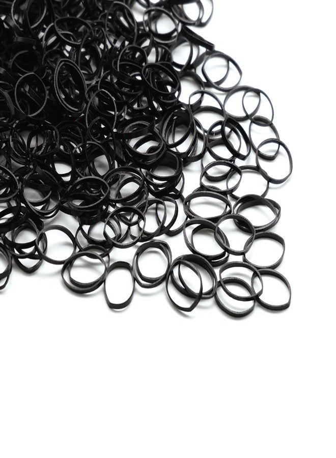 Dofash 2 * 50MM No Damage Small Elastic Hair Ties Rubber Bands for Hair Elastic Hair Bands Hair Rubber Bands Hair Elastics for Women's Hair - 200pcs(Black) - Image 4