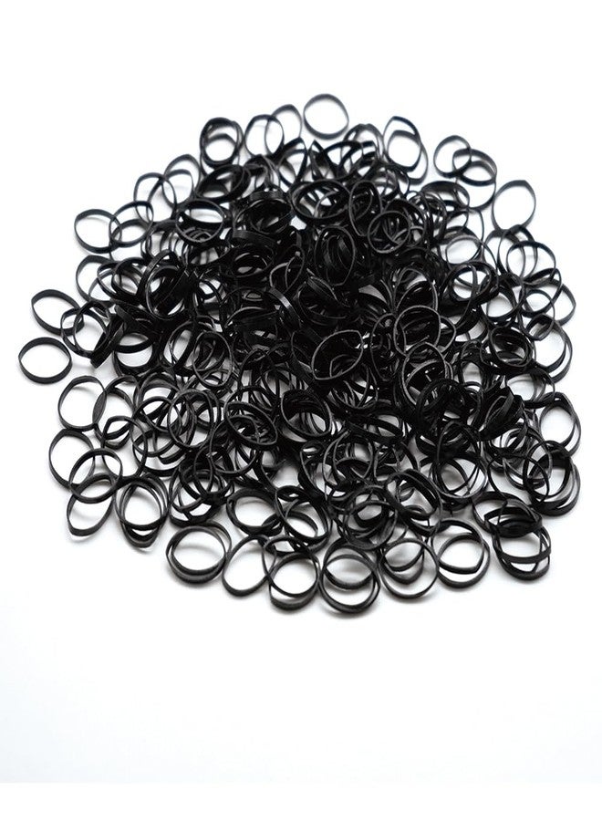 Dofash 2 * 50MM No Damage Small Elastic Hair Ties Rubber Bands for Hair Elastic Hair Bands Hair Rubber Bands Hair Elastics for Women's Hair - 200pcs(Black) - Image 3
