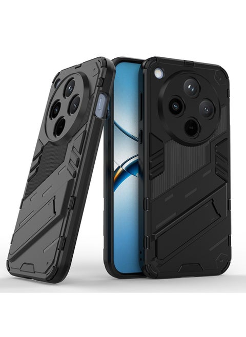 Oppo Find X8 Pro 5G - Original Punk Shock-Resistant Case Cover with Built-in Kickstand: Durable, Lightweight, and Shock-Absorbing - Black