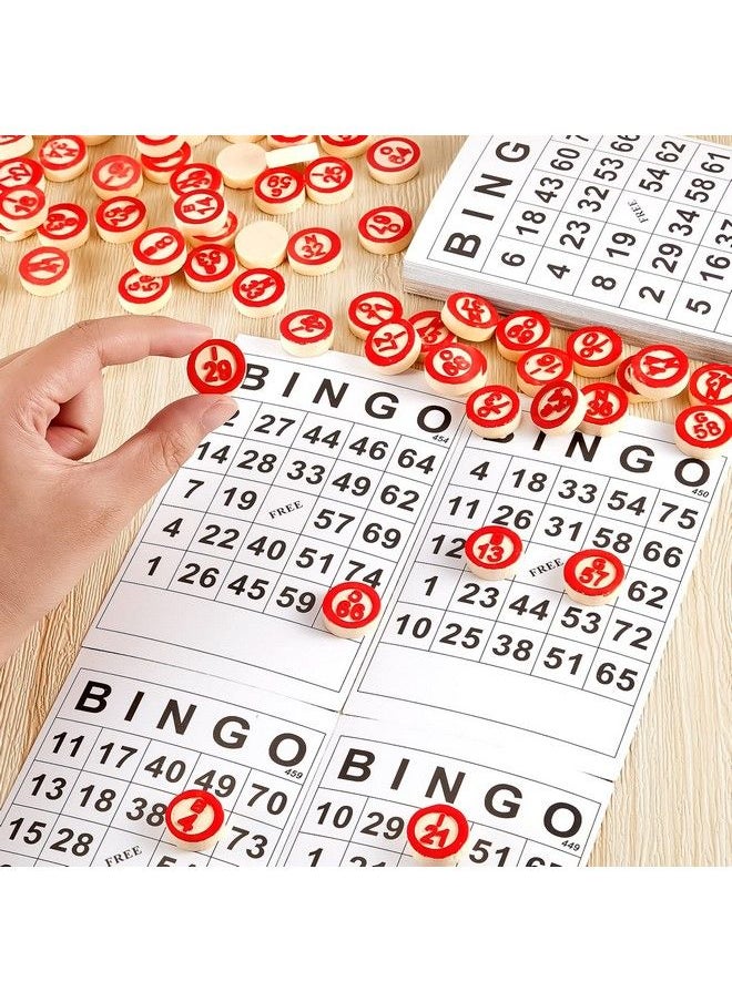 Vintage Bingo Board Game Classic Bingo Cards Bingo Game Wooden Bingo Set Includes 40 Bingo Number Cards And 75 Chess For Family Large Parties Kids Adults Holiday Activities  - Image 4