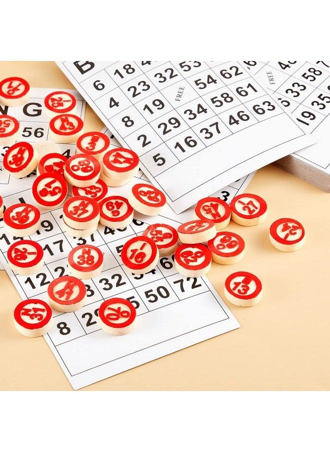 Vintage Bingo Board Game Classic Bingo Cards Bingo Game Wooden Bingo Set Includes 40 Bingo Number Cards And 75 Chess For Family Large Parties Kids Adults Holiday Activities  - Image 5