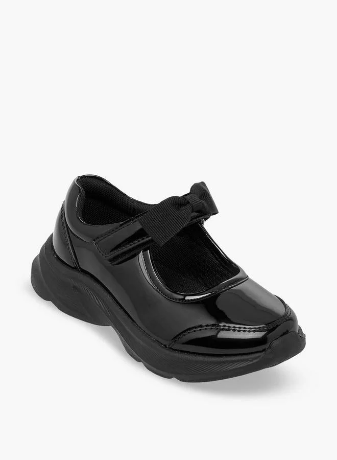 Flora Bella By Shoexpress Girls Bow Detail Hook & Loop School Shoes