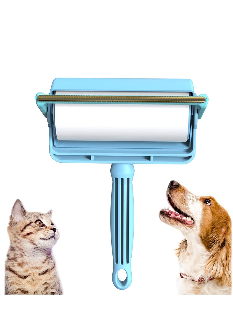 Excefore Pet Hair Remover 2 in 1 Dog Cat Fur Remover Tool Portable Sticky Lint Roller Remove Dust of Furniture Clothing Floors Carpet Curtain Sofa Vehicles Couch Bedding  - Image 1