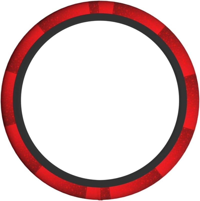 Car Steering Wheel Cover for Women Men, Non-Slip Breathable Steering Wheel, Red Star in Red Steering Wheel Protector, Car Accessories - Image 2