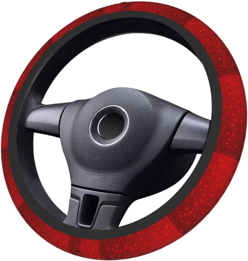 Car Steering Wheel Cover for Women Men, Non-Slip Breathable Steering Wheel, Red Star in Red Steering Wheel Protector, Car Accessories - Image 3