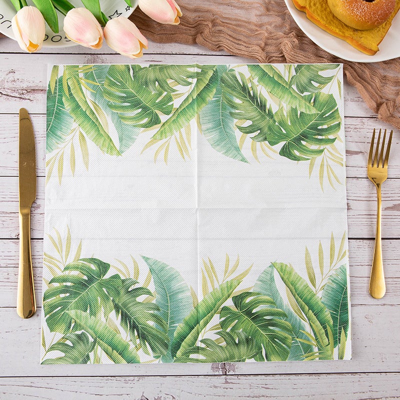 Party Printing Paper Towel Napkin Party Color Paper Flowers Restaurant Can Be Printed Logo - Image 3