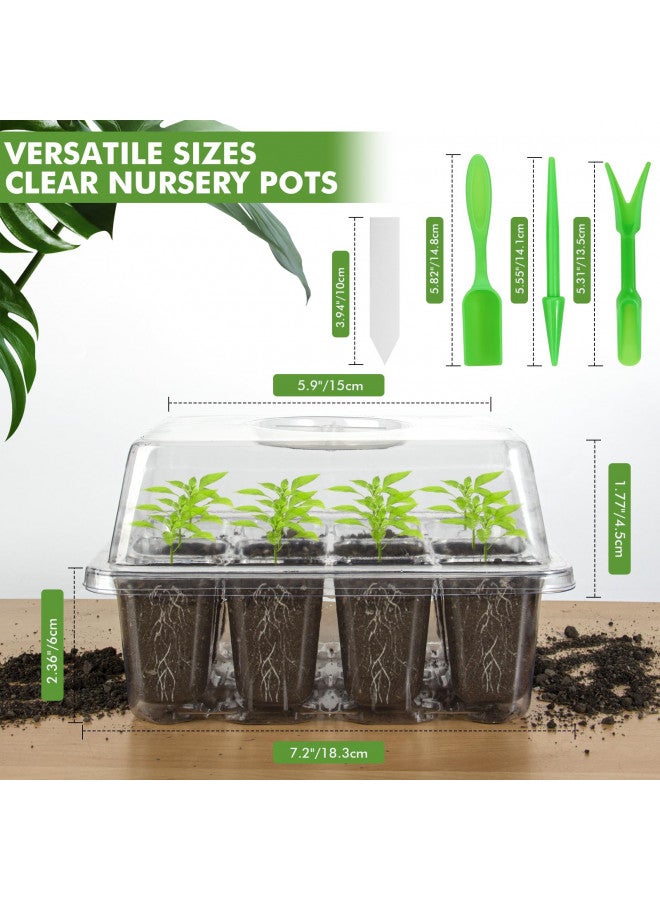 ZOUTOG ZOUTOG Seed Starter Tray, 15 Pack 180-Cell Reusable Plant Germination Trays with Humidity Dome and Drainage Hole, Bonus 3 Seedling Tools & 100 Plant Labels, Indoor & Outdoor Use 