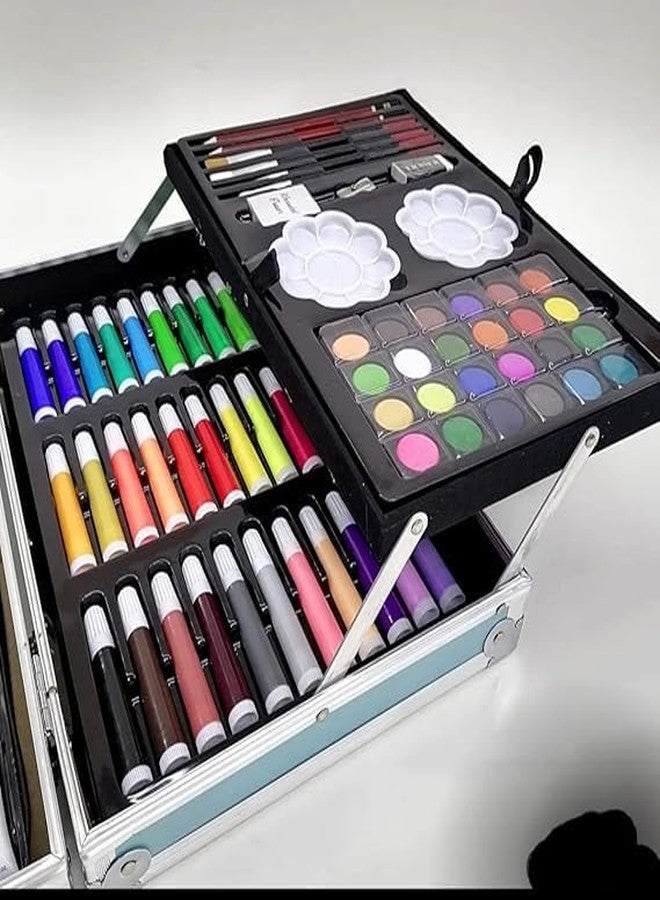 EYUVAA LABEL Premium Art Set Box & Painting Kit for Kids, Adults, Artist | 145 Pcs Drawing Box with Oil Pastels, Crayons, Water Color, Colored Pencils Gift Set ((Pink)) - Image 5