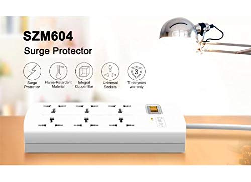 HuntKey Copper Electric 6 Socket Circuit Board with Upgraded Version of Overload Protection Quick Charge Smart IC Technology 3 Year WarrantyWhite - Image 2