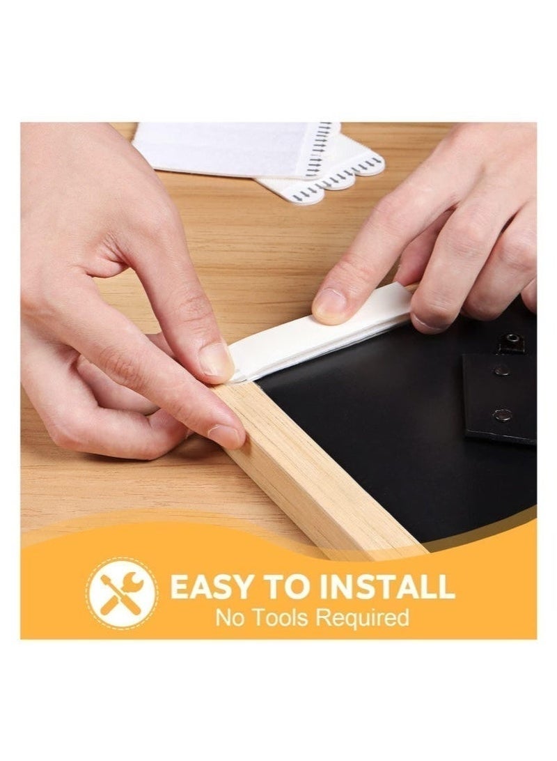 QI YUN 24 Pairs (48 Strips) Heavy Duty Damage-Free Picture Hanging Strips, Nail-Free Adhesive Frame Mounting Strips, White - Image 4