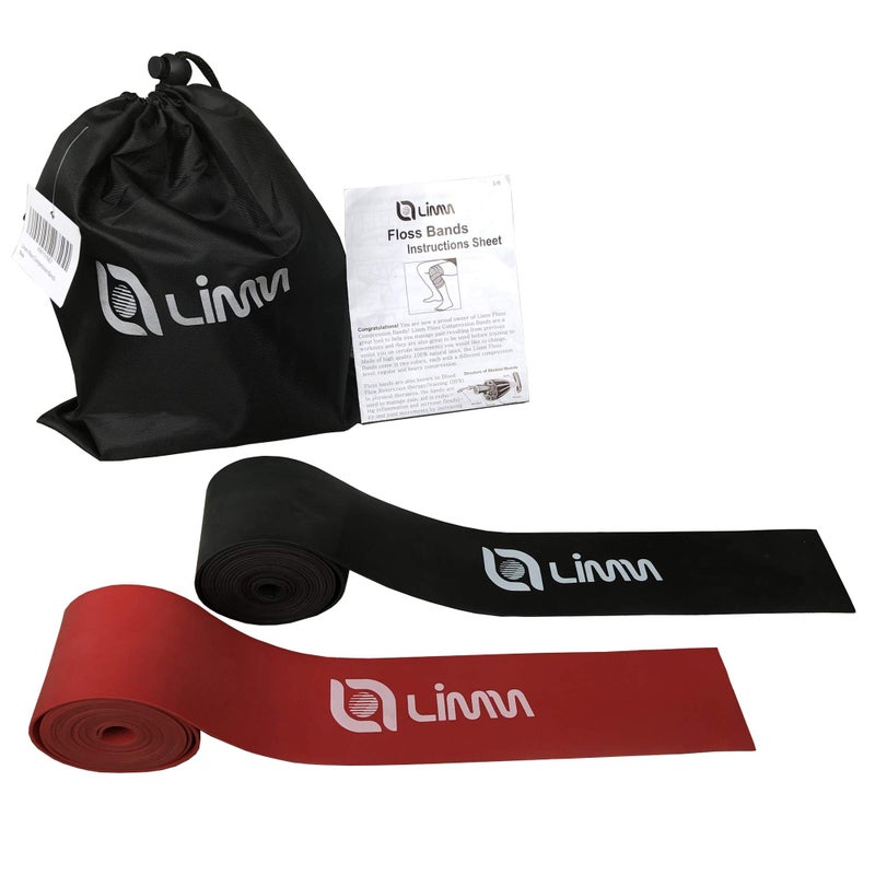 Limm Muscle Compression Floss Bands - Tack and Flossing Bands for Mobility, Fitness, and Recovery - Best for Athletes, Therapy and Injury - Includes 2 Levels of Compression, Travel Pouch and Ice Pack - Image 1