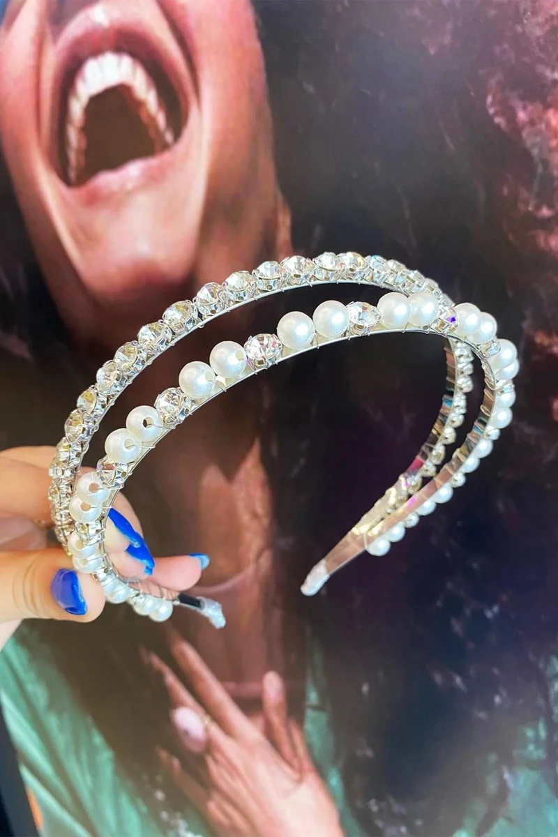 Bahels Handmade Crystal Stone Wedding Engagement Bridal Crown and Hair Accessory
