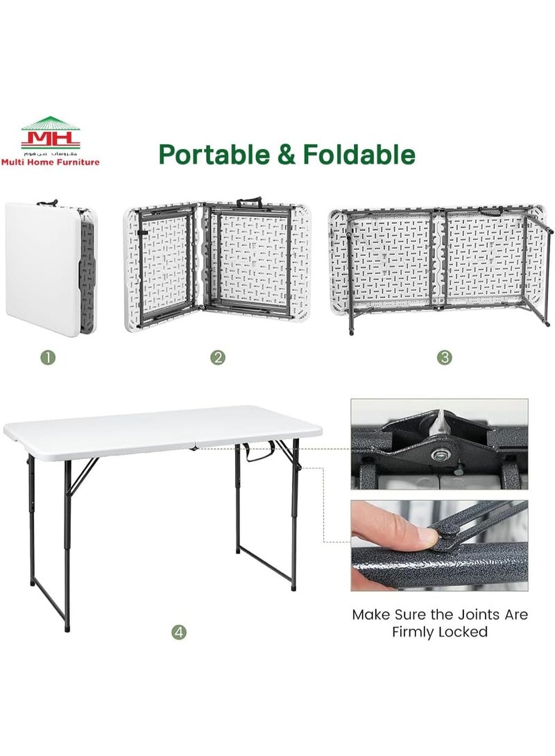 مالتي هوم فيرنيتشر طاولة قابلة للطي بيضاء اللون من Multi Home Furniture - طاولة محمولة قابلة للتعديل للاستخدام الداخلي والخارجي - Image 4