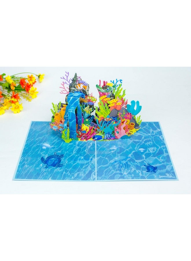 ETA 3D Ocean World Pop Up Card Coral Reefs Birthday Card For Diving Enthusiasts Father'S Day Gift H08 - Image 1