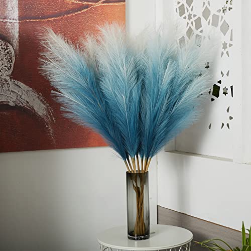 EVODIS Faux Pampas Grass Decor, 6 Stems Artificial Pampas Grass - 43 inch Tall Pompass Grass Large Pompous Boho Flower Arrangement Home Decor for Room Wedding Party - Image 5