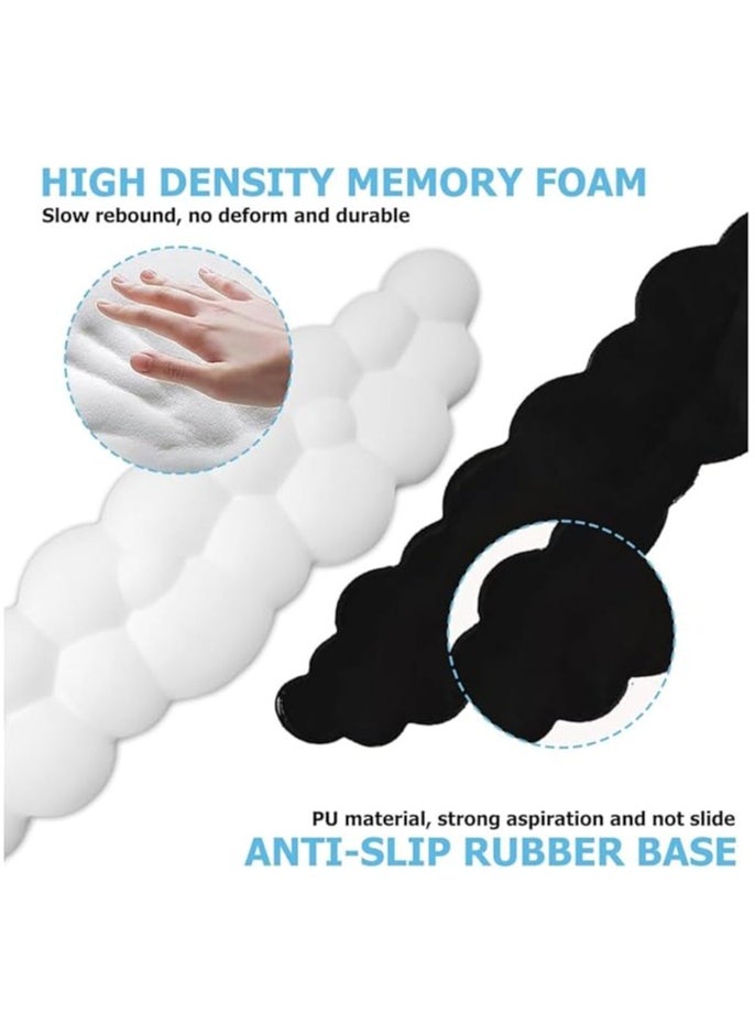 erorex Cloud Wrist Rest Keyboard, PU Leather Memory Foam Wrist Rest for Computer Keyboard, Ergonomic Keyboard Wrist Rest Pad and Cute Mouse Wrist Rest for Gaming, Office, Computer, Typing Pain Relief (White)  - Image 5