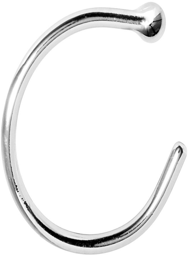Body Candy 20 Gauge 5/16" Unisex Adult Solid 14k White Gold Nose Hoop Nose Ring Piercing Jewelry - Image 1