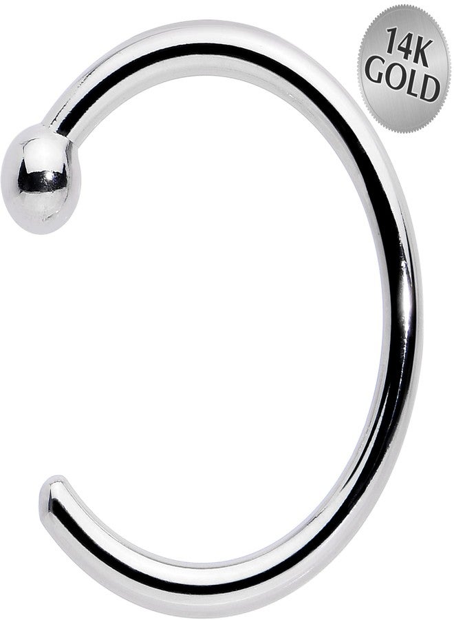 Body Candy 20 Gauge 5/16" Unisex Adult Solid 14k White Gold Nose Hoop Nose Ring Piercing Jewelry - Image 3
