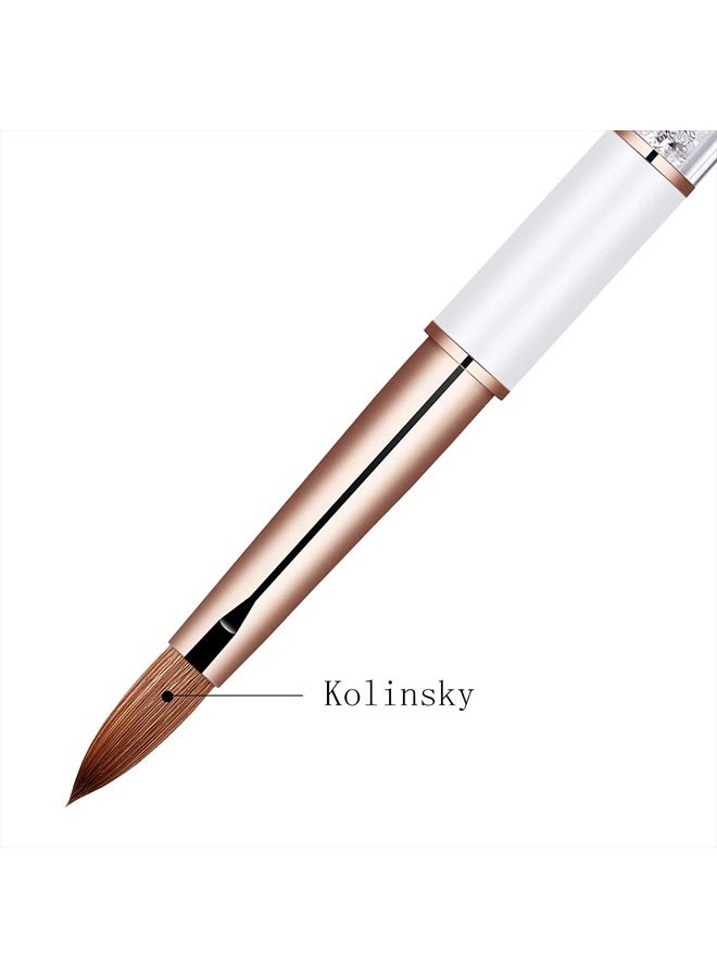 Shine Chance Acrylic Nail Brush Size 12, 100% Real Kolinsky Art Nail Brush for Acrylic Powder Application, Handmade Women Manicure Nail Extension Tool for Professional DIY Home Salon and Beginners - Image 5