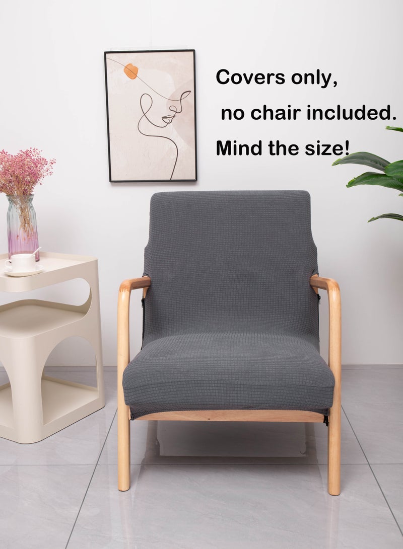 Waterproof Armchair Slipcover Elastic Modern Chair Cover Wood Arm Chair Cover Protector Seat Cover Home Decor Living Room Chair Covers(Covers only, no chair included. Mind the size!) - Image 1
