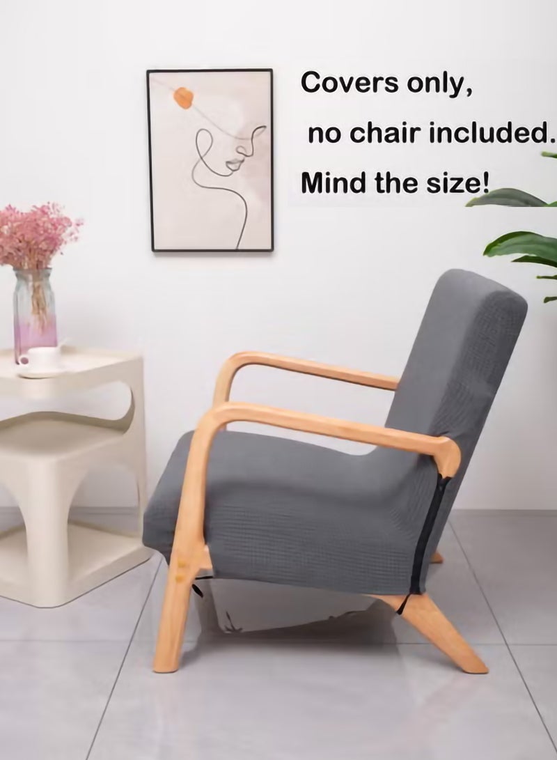 Waterproof Armchair Slipcover Elastic Modern Chair Cover Wood Arm Chair Cover Protector Seat Cover Home Decor Living Room Chair Covers(Covers only, no chair included. Mind the size!) - Image 2