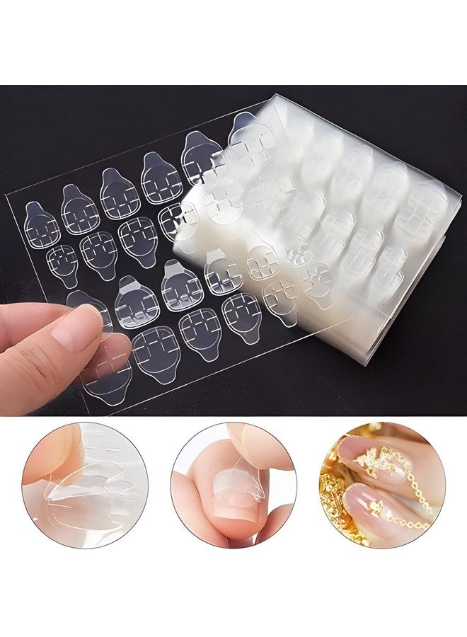 Vinayakart Vinaykart 20 Sheets Double-Sided Nail Jelly Sticker Waterproof Breathable Glue Tabs Jelly Glue Adhesive Tabs Super Sticky Fake Nail Glue Stickers For Manicure(20 Sheets 480 Tabs) - Image 4