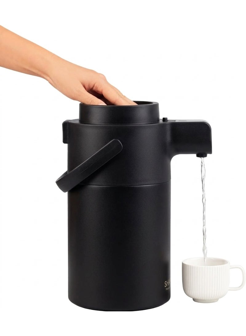 Shaha 3 Liter Stainless Steel Pressure Thermos Matt Black - Image 3