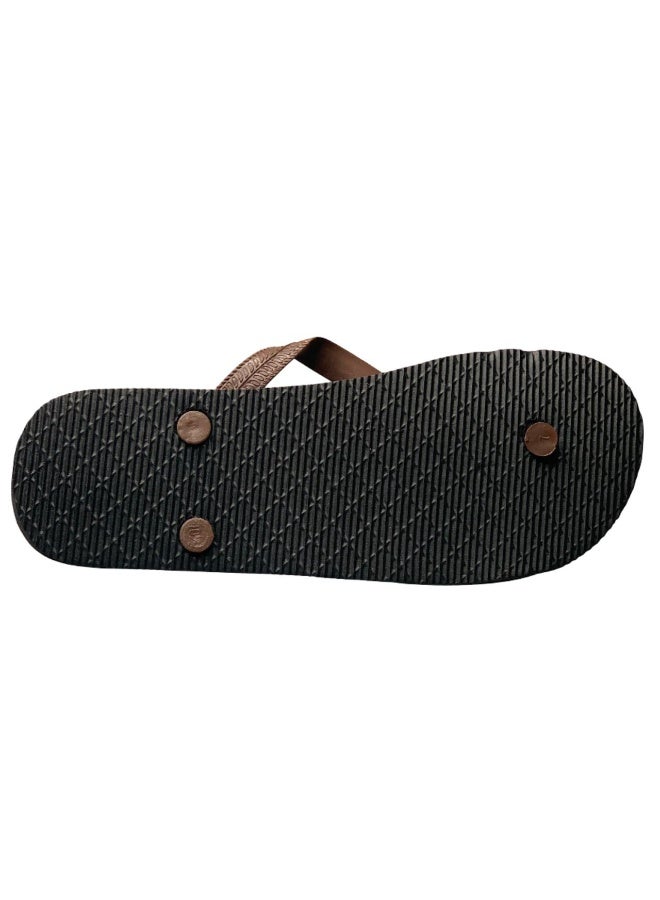 Influence Germany Men's Beach Flip-Flops – Brown Base with Tropical Palm Graphics - Image 4