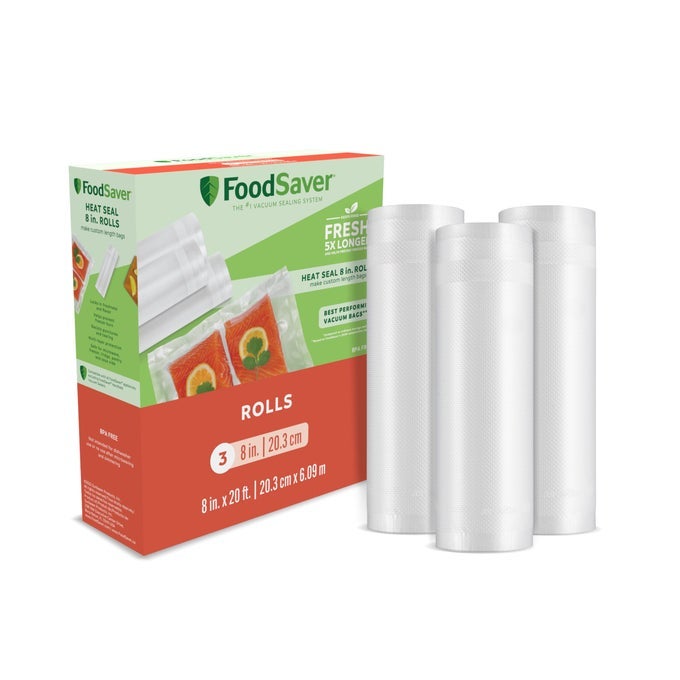 CUSTOM FIT AIRTIGHT FOOD STORAGE AND SOUS VIDE VACUUM SEALER BAGS 8 X 20 PACK OF 3 PERFECT FOR MEAL PREP AND SOUS VIDE COOKING