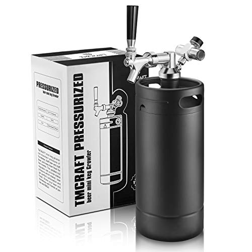 TMCRAFT 128oz Growler Tap System, Pressurized Stainless Steel Mini Keg with Cooler Jacket, Portable Home Dispenser System to Keep Fresh and Carbonation for Draft, Homebrew and Craft Beer (Matte Black) - Image 1