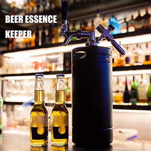 TMCRAFT 128oz Growler Tap System, Pressurized Stainless Steel Mini Keg with Cooler Jacket, Portable Home Dispenser System to Keep Fresh and Carbonation for Draft, Homebrew and Craft Beer (Matte Black) - Image 2