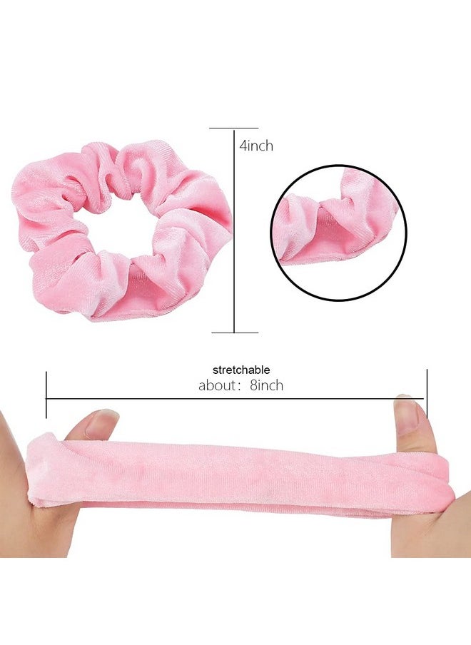Didder - Didder 20 Pcs Pink Velvet Scrunchies, Soft Hair Ties for Women Girls Elastic Bobbles Ropes Scrunchie, Cute Hair Accessories for Daily Use - Image 1