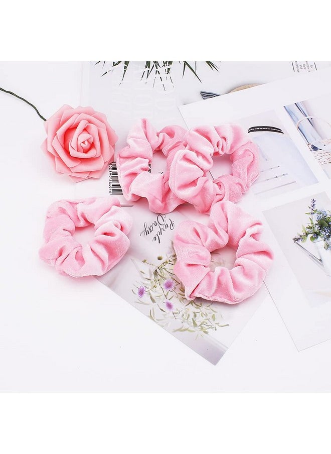 Didder - Didder 20 Pcs Pink Velvet Scrunchies, Soft Hair Ties for Women Girls Elastic Bobbles Ropes Scrunchie, Cute Hair Accessories for Daily Use - Image 1