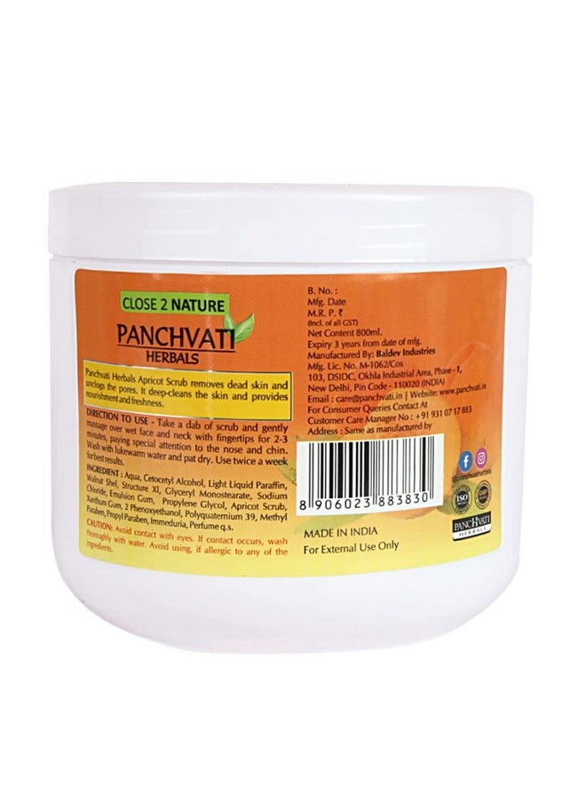 Panchvati Herbals Regular Apricot Scrub For Better Skin Tone & Removing Wrinkles- 800 Ml.  - Image 3