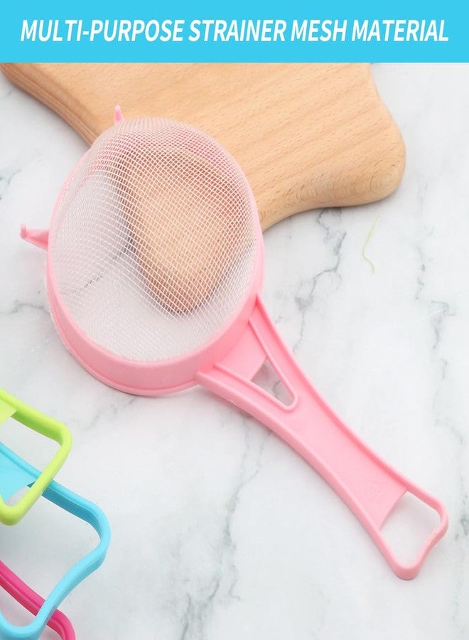 Tookie 4Pcs/Set Fine Mesh Strainer Set, Kitchen Plastic Flour Colander Set, Solid-Liquid Separator Gadget with Non Slip Handles, for Yogurt Baking Kitchen Kefir Tea Juice Pasta(size:4pcs/set) - Image 4