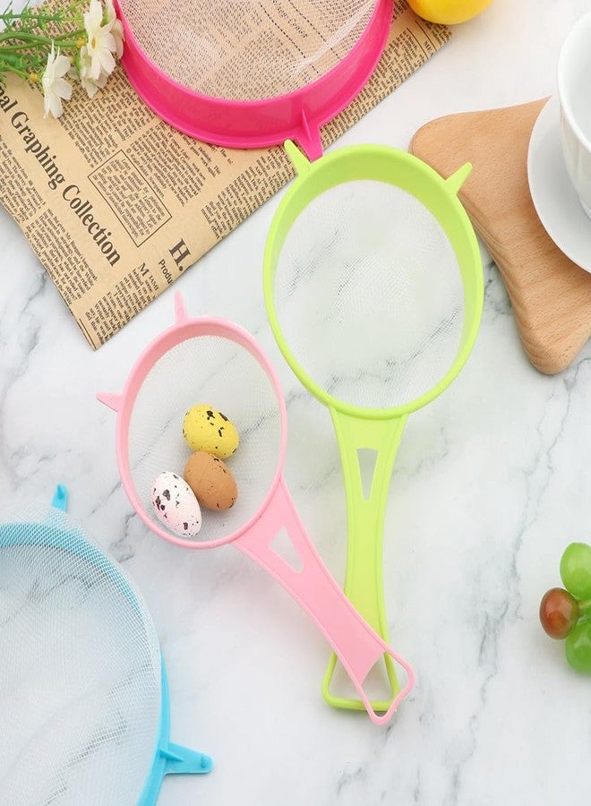 Tookie 4Pcs/Set Fine Mesh Strainer Set, Kitchen Plastic Flour Colander Set, Solid-Liquid Separator Gadget with Non Slip Handles, for Yogurt Baking Kitchen Kefir Tea Juice Pasta(size:4pcs/set) - Image 5
