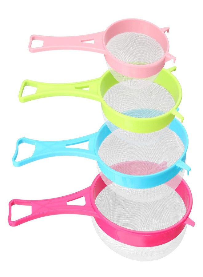 Tookie 4Pcs/Set Fine Mesh Strainer Set, Kitchen Plastic Flour Colander Set, Solid-Liquid Separator Gadget with Non Slip Handles, for Yogurt Baking Kitchen Kefir Tea Juice Pasta(size:4pcs/set) - Image 2
