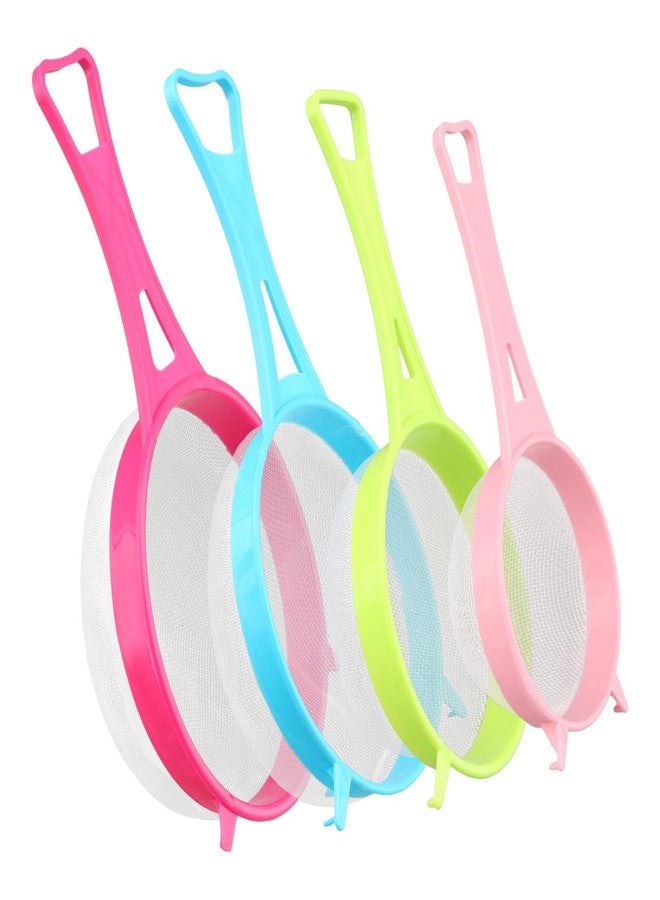 Tookie 4Pcs/Set Fine Mesh Strainer Set, Kitchen Plastic Flour Colander Set, Solid-Liquid Separator Gadget with Non Slip Handles, for Yogurt Baking Kitchen Kefir Tea Juice Pasta(size:4pcs/set) - Image 1