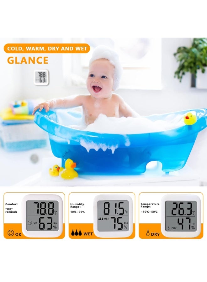 عبوتان من مقياس الرطوبة، مقياس حرارة الغرفة الداخلية، مقياس الرطوبة، مقياس الرطوبة، أجهزة مراقبة درجة الحرارة والرطوبة الرقمية للمنزل، غرفة الأطفال، الدفيئة، النباتات، الزواحف، القبو، صندوق الترطيب - Image 3