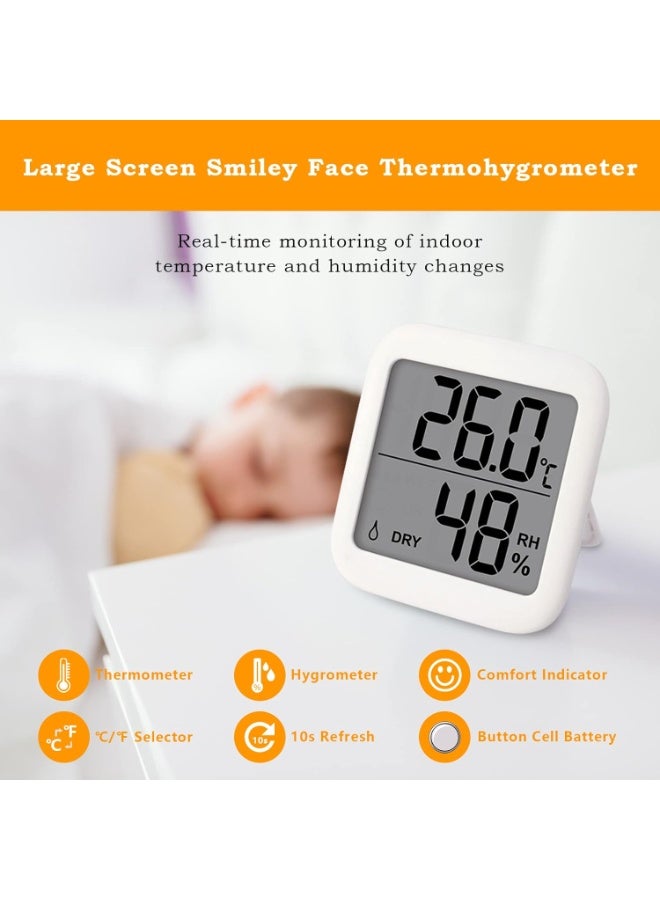 عبوتان من مقياس الرطوبة، مقياس حرارة الغرفة الداخلية، مقياس الرطوبة، مقياس الرطوبة، أجهزة مراقبة درجة الحرارة والرطوبة الرقمية للمنزل، غرفة الأطفال، الدفيئة، النباتات، الزواحف، القبو، صندوق الترطيب - Image 2