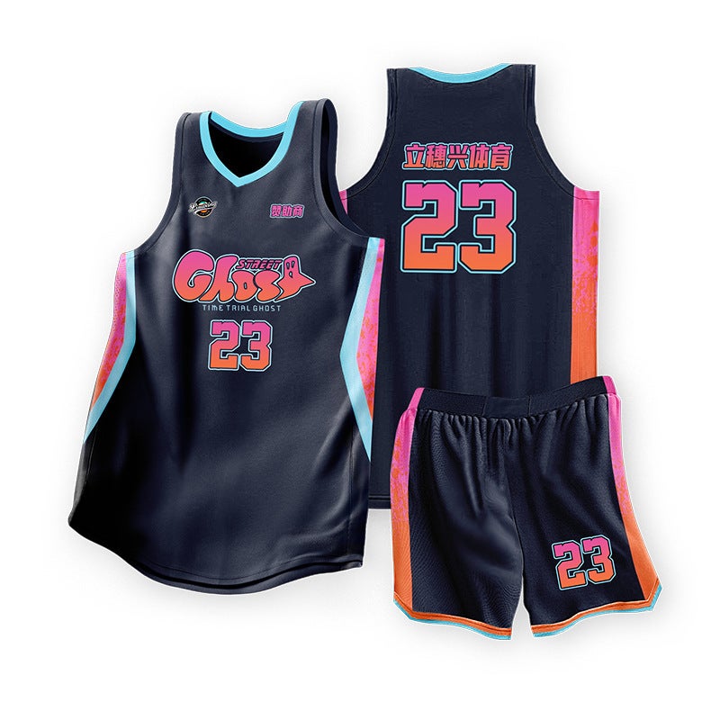 American Basketball Uniform Set Printed Children'S Adult Uniform Gradient Vest Quick-Drying Training Uniform Jersey Starting From One Piece - Image 5