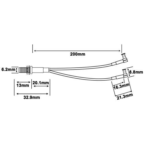 onelinkmore SMA Female to Y Type 2 X MCX Male Right Angle Connector Splitter Combiner Cable Pigtail Antenna Cable RG316 0.65ft - Image 3