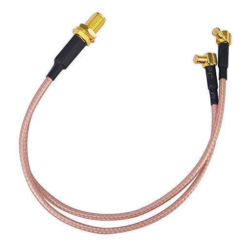 onelinkmore SMA Female to Y Type 2 X MCX Male Right Angle Connector Splitter Combiner Cable Pigtail Antenna Cable RG316 0.65ft - Image 4