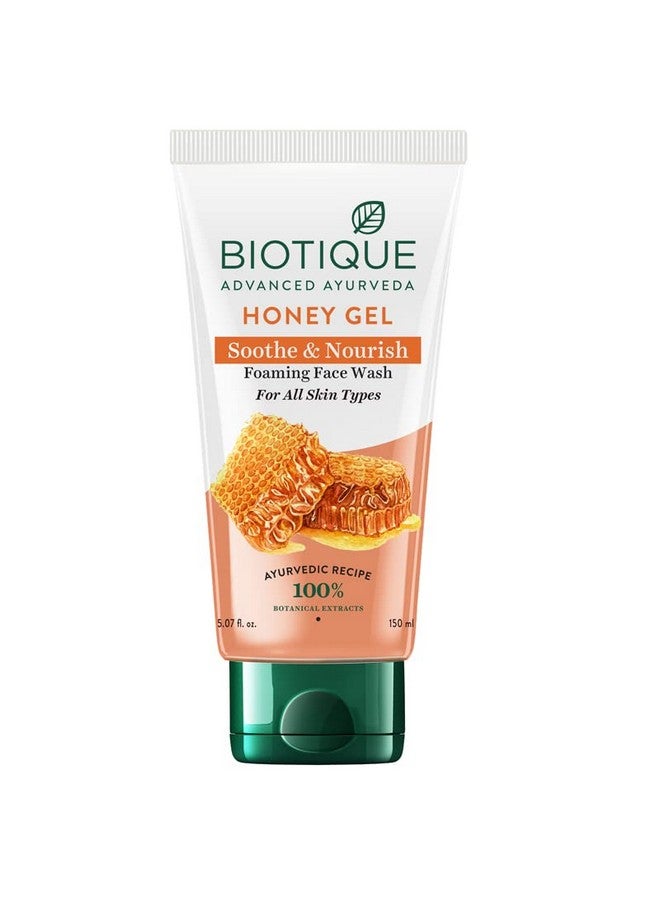 Biotique Honey Gel Soothe & Nourish Foaming Face Wash | Soap Free Formula | Reduce Dryness | 100% Botanical Extracts | Suitable For All Skin Types | 150Ml - Image 1