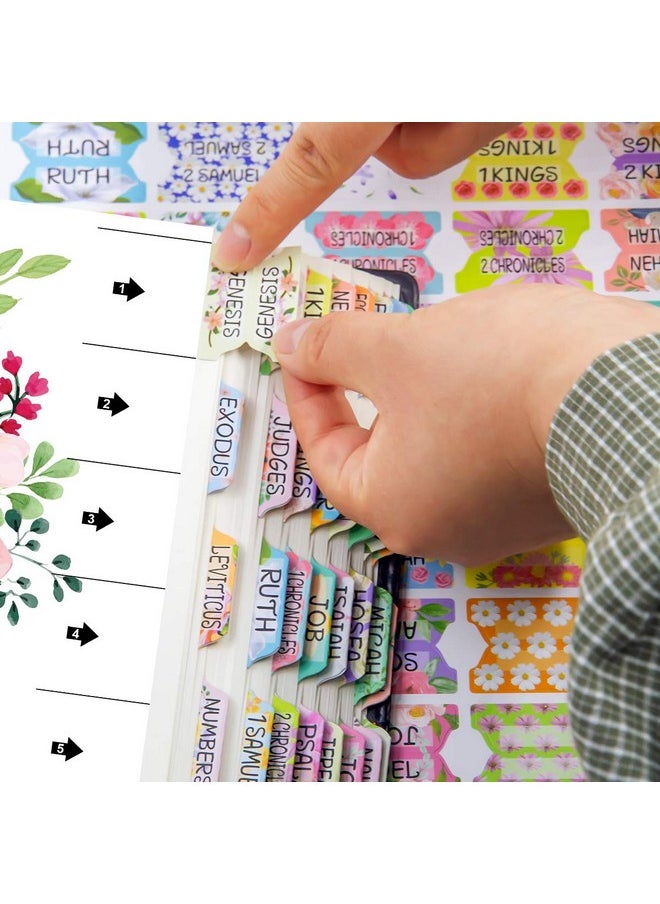 Fancy Land - Decorative Laminated Bible Tabs 100Pcs Cute Bible Tabs For Women And Girl 66 Book Tabs 34 Blank Tabs For Old And New Testament - Image 1