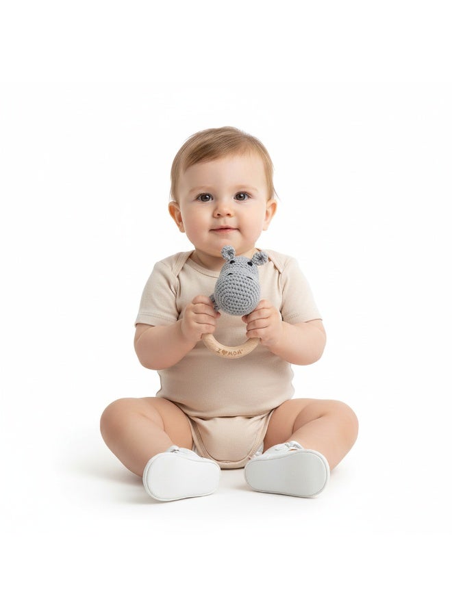 Bambimici Hippopotamus Handmade Crochet Teether - Image 1
