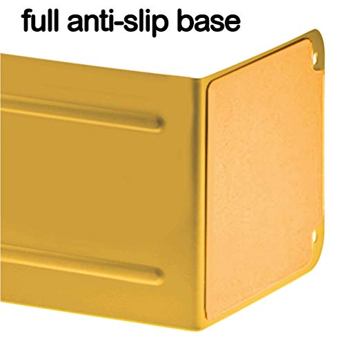 Acrimet Metal Bookends, Non-Skid Book Stand for Shelves, Heavy Duty Book Stopper, 6-7/8" H x 4" W x 4-1/2“ D, Yellow, 1 Pair - Image 2
