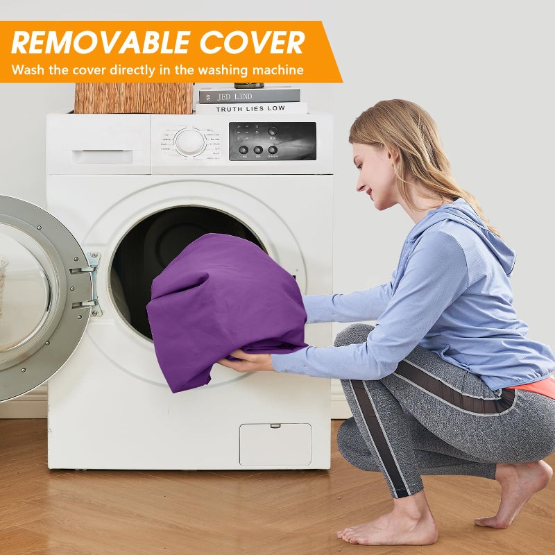 CYMULA Camping Cot Mattress 2in Memory Foam Sleeping Pad,Soft Warm Non-Slip Camping Mattress Topper with Retaining for Adults,Portable Roll up Pad for Travelï¼ˆ75 * 30 * 2,Purpleï¼‰ - Image 5