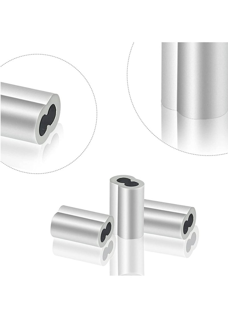 Excefore 200 Pcs Aluminum Sleeves, Clips Aluminum Crimping Loop Sleeve Clips with Double Ferrules, Aluminum Crimping Loop Sleeve 1.5 mm, Cable Ferrule Wire Rope Sleeves Loop Sleeve  - Image 4